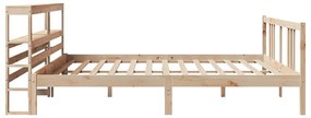 tömör fenyőfa ágykeret fejtámlával 180 x 200 cm