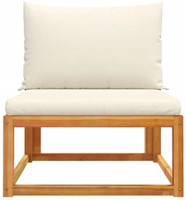 Tömör akácfa karfa nélküli kerti kanapé párnákkal