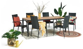 Paris fekete kerti szék mesterséges rattanból - Le Bonom