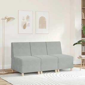 világosszürke bársony kanapéfotel 55 cm