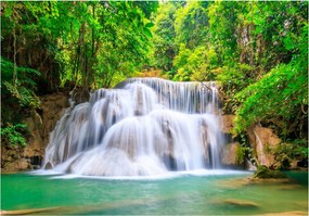 Fotótapéta Vízesés Az Erdőben 3D Hálószoba Nappali Fali Tapéta 200x140