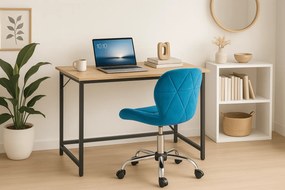 Dolgozószobai szett íróasztal TAYLOR 80x50 cm sonoma tölgy + irodai szék AVOLA VELVET királykék