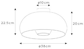 Lucide 30186/38/30 - Mennyezeti lámpa SHARAN 1xE27/60W/230V átm. 38 cm fekete