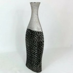 Kerámia padlóváza ezüst-fekete színben 46 cm