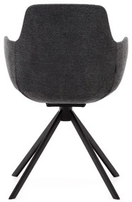 Sötétszürke kárpitozott karfás étkezőfotel szett 2 db-os Tissiana – Kave Home