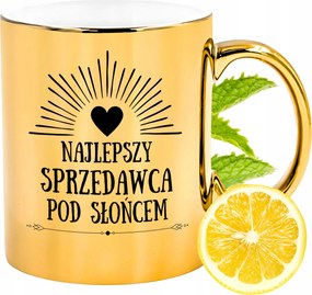 Prémium Arany Csillogó Bögre Eladó Ajándék Nyomtatott Fotóval