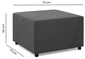 Zeus puff, szövet anyag, 70x70, barna