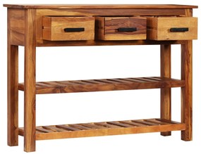 3 fiókos tömör fa tálalóasztal 110 x 30 x 80 cm