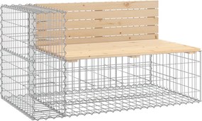 vidaXL tömör fenyőfa gabion kerti pad 122x71x65,5 cm