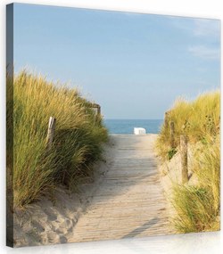 Vászonkép 40x40 Tenger dűnék fű óceán ég nyugalom nyár természet pihenés