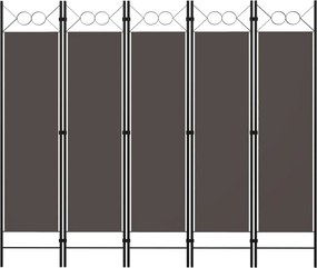 vidaXL antracitszürke 5 paneles paraván 200 x 180 cm