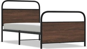 vidaXL ágykeret matrac nélkül 100x190 cm barna tölgyfa műfa