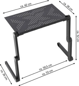 GARTHEN Laptopasztal PC polc 42 x 28 cm