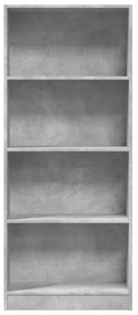 betonszürke szerelt fa könyvespolc 60 x 24 x 143 cm