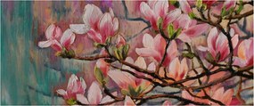Kép - olajfestmény, virágzó Sakura (120x50 cm)