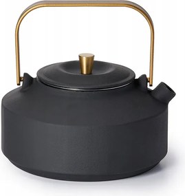 Öntöttvas vízforraló "Ning" 0,8l matt fekete arany fogantyú