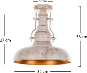Brilagi - Mennyezeti lámpatest PYRONIC 1xE27/40W/230V átm. 32 cm krémszín/patina