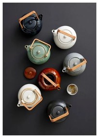 Borostyán színű kerámia teáskanna szűrővel 1,2 l Gastro Amber – Bitz