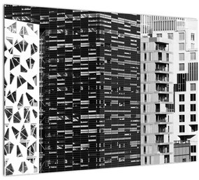 Fekete-fehér építészet képe (üvegen) (70x50 cm)