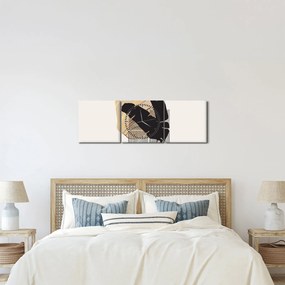 Kép - Absztrakció trópusi levelekkel N⁰4 (órával) (90x30 cm)