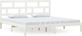 vidaXL fehér tömör fenyőfa ágykeret 200 x 200 cm