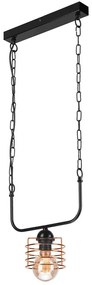 Csillár láncon MORGAN 1xE27/60W/230V fekete/réz