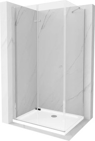 Mexen Lima zuhanykabin 90x70cm, 6mm üveg, króm profil - átlátszó üveg + Vékony zuhanytálca - 856-090-070-00-00-4010