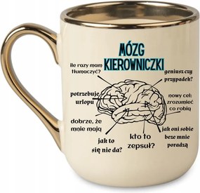 Elegáns bögre "a vezető agya" tökéletes ajándék 330 Krémszínű