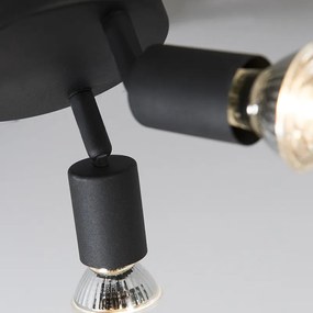 Ipari spotlámpa fekete dönthető kerek 3-lámpás - Jeany