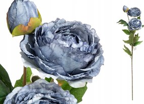 Mesterséges bazsarózsa 70 cm–kék virág, ág dekoráció SD2022257BL 1db