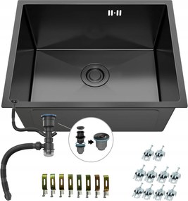 Egymedencés Mosogató Fekete Zongora 47x45x22cm
