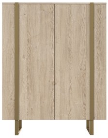 Verica komód 120 cm - szivacsos-tölgy / arany lábak