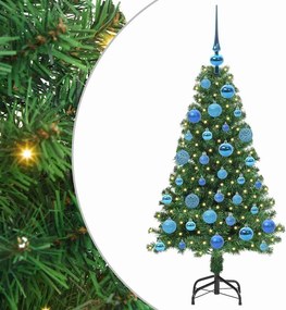 vidaXL Mű karácsonyfa 150 LED-del Zöld 120 cm PVC és Acél és Műanyag