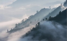 Fotótapéta Flizelina Nappali és Hálószoba Irodába Ködös tájkép 416x254 Ragasztó