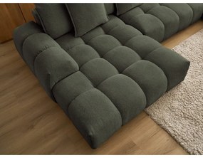 Zöld zsenília kinyitható-tárolóhelyes sarokkanapé (jobb oldali-U alakú) Everest – Bobochic Paris