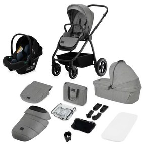 Lionelo - Kombinált babakocsi 3 az 1-ben MERIL Grey Stone