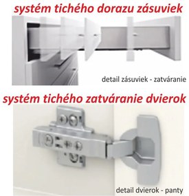 Felsőszekrény, tölgy sonoma/fehér magas fényű HG, jobbos, LINE