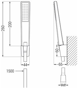 Mexen Sabre R72 kádcsaptelep zuhanygarnitúrával, fekete - 7213R72-70