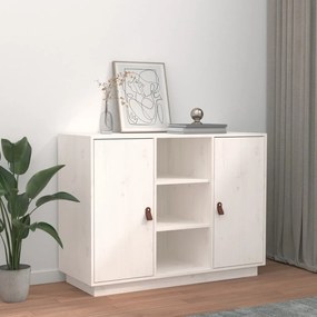 fehér tömör fenyőfa tálalószekrény 100 x 40 x 75 cm