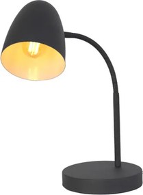 Globo 50870108 Asztali lámpa, fém fekete, billenőkapcsoló a kábelen, hajlítható, SzxM: 150x400mm, kábel hossza 1500mm, 1x E14 25W 230V, 230V izzó nélkül