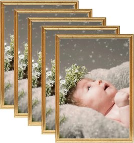 vidaXL 5 db aranyszínű MDF asztali fényképkeret 15 x 21 cm