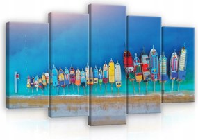 Vászonkép 100x60 moduláris triptichon keret nélkül hajók tenger nyár panoráma
