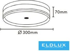 ELDLUX BL300-N3C Kerek Mennyezeti Lámpa LED IP20
