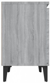 szürke sonoma színű éjjeliszekrény fém lábbal 40 x 30 x 50 cm