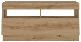 kézműves tölgy szerelt fa TV-szekrény LED-ekkel 180x35x40 cm