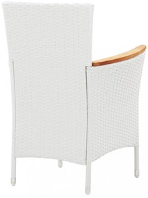 7 részes kültéri fehér polyrattan étkezőgarnitúra