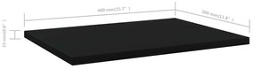 4 db fekete szerelt fa könyvespolc 40 x 30 x 1,5 cm