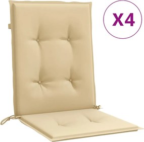 vidaXL 4db melange bézs szövet alacsony háttámlás székpárna 100x50x4cm