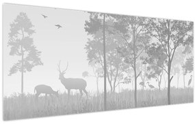 Kép - rét szarvasokkal (120x50 cm)