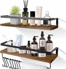 Polc fa Agm 41,98 x 14,9 cm barna árnyalatok #st